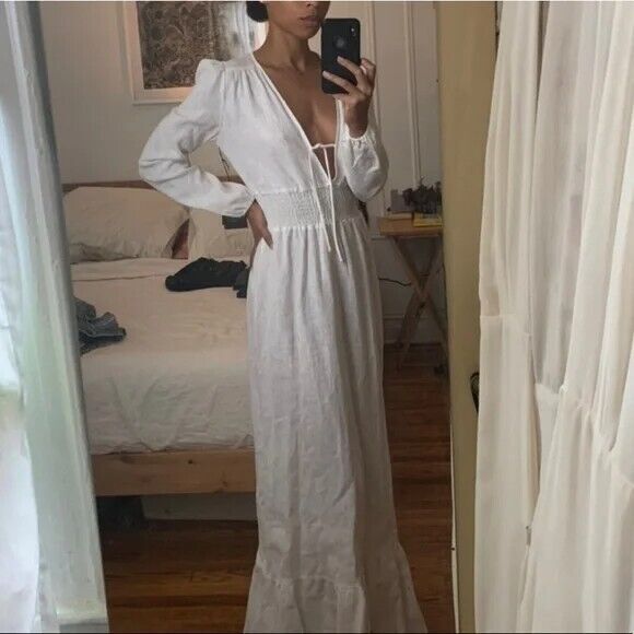 NWT. REFORMATION White Chantal Maxi Dress Sz XS white white - Picture 4 of 7